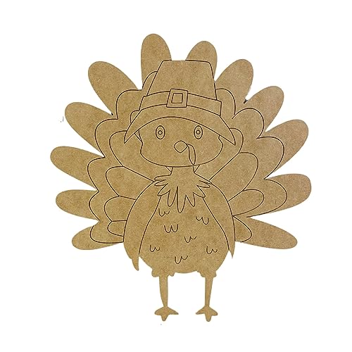 Thanksgiving Turkey, Fall Shapes, Unfinished Wood Cutout, Paint by Line Build-A-Cross