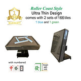 USA MJ Table Roller Coaster Style 40mm Chinese/Filipinos/American Mahjong Folding Automatic Mahjong Table Gray Color Ultra Thin 2 Set of Numbered usamjtable