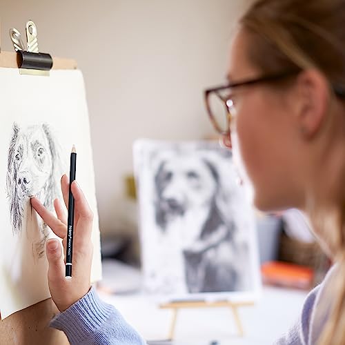 PANDAFLY Eraser Pencil Set - 6pc Eraser Pencils and 2pc Sharpener, Erasing Small Details or add Highlights for Sketching, Charcoal Drawings. Art PANDAFLY