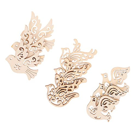 Yardenfun 50pcs Pieces Peace Dove Accessories Bird Embellishment Bird Ornaments Unfinished Pigeon Slice Wedding Decorations Birds Decor Bird Shape Yardenfun