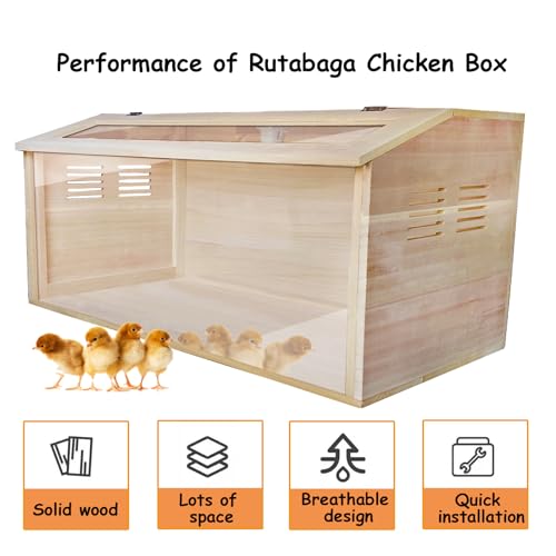 Wooden Chicken brooder Box Quail rutinChick brooder,Chicken Bedding for coop Chicken brooder Box Baby Chicken coop Heater Supplies Indoor Chicken - WoodArtSupply