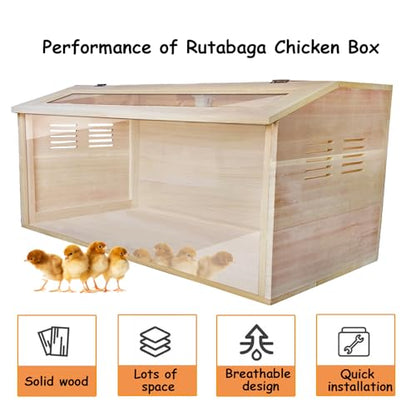 Wooden Chicken brooder Box Quail rutinChick brooder,Chicken Bedding for coop Chicken brooder Box Baby Chicken coop Heater Supplies Indoor Chicken - WoodArtSupply