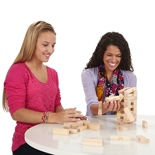 Jenga Classic Game with Genuine Hardwood Blocks, Stacking Tower Game for 1 or More Players, Kids Ages 6 and Up Jenga