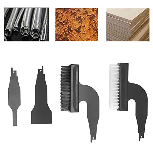 Rust Removing Tool, 4 Pcs Rust Removing Brush Shovel Set Nylon Wire Abrasive Brushes Reciprocating Blade Sabre Saw Cleaning Tool, Abrasive Cup Hilitand