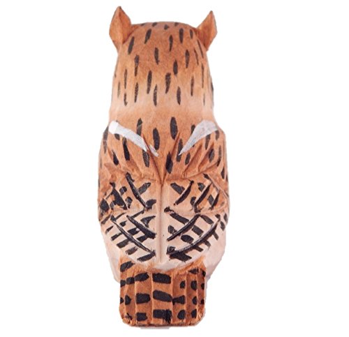 Selsela Great Horned Owl Keychain Ring Hook Clip Charm Farm Bird Miniature Wood Mini Figurine Small Animal Selsela