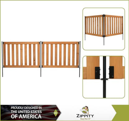 Zippity Outdoor Products ZP19075 Newberry Wood Fence Panel Kit, Perfect as a Small Dog Fence or Decorative Garden Fence, No Dig Install, 48” W x 32”