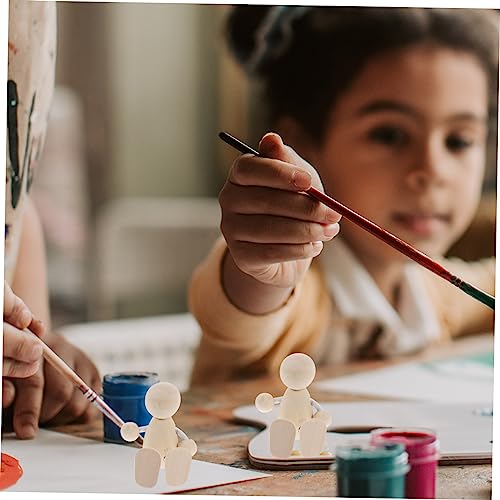 Tofficu 8 Pcs Unfinished Wooden Doll Unfinished Wooden Figurines Wooden Peg Dolls DIY Peg Dolls Unfinished Peg People Kids Mannequin Kids Toys Tofficu