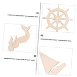 18 Pcs Blank Wooden chip Decorate Seaside Accessories Natural Wood Slices Beach Wood Carving Bamboo Wood Manual Crafts Blank Ornaments Wood Grain COHEALI