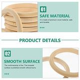 10pcs Wood Bangle Bracelets Unfinished Natural Round Wooden Ring for DIY Craft Project Making Yardwe