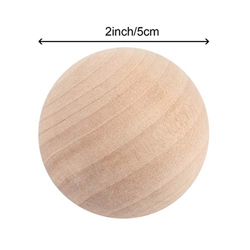 HAKZEON 45 PCS 2 Inch Wooden Round Ball, Unfinished Wood Spheres with Smooth Surface Natural Wooden Rounds for DIY, Arts, Crafts and Projects - WoodArtSupply