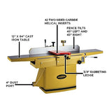 Powermatic 1285, 12-Inch Jointer, Helical Head, 3HP, 1Ph 230V (1791307) Powermatic