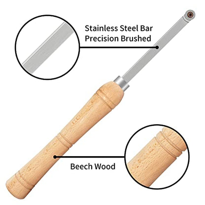 DEEFIINE 3CPS Carbide Tip Wood Lathe Turning ToolS,MINI-SIZE WOOD TURNING TOOLS FOR LATHE SET(Beech handle) - WoodArtSupply