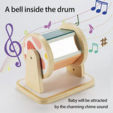 Twefex Montessori Spinning Drum, Montessori Toys for Babies 6-12 Months, Montisory Baby Toys for 1 Year Old Infant, Wooden Toys for Baby Twefex