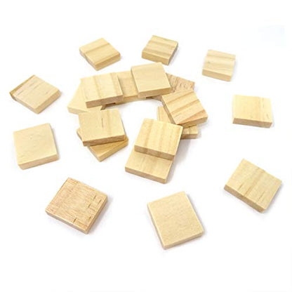 Honbay 100PCS Rectangle Shaped Unfinished Blank Wood Pieces Wood Slices Wood Chips Embellishments for DIY Crafts, Home Decoration, Board Games, Early - WoodArtSupply