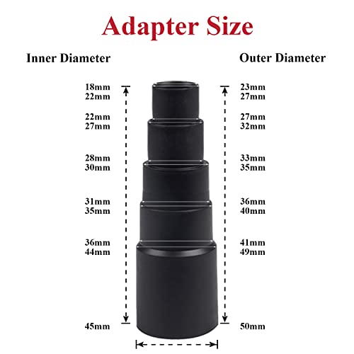 MZY LLC Set of 8 Vacuum Attachments for Shop Vac Accessories 1 7/8" to 1" Vacuum Hose Adapter 1 1/4" Vacuum Floor Brush 1 1/4" Vacuum Brush Flexible MZY LLC