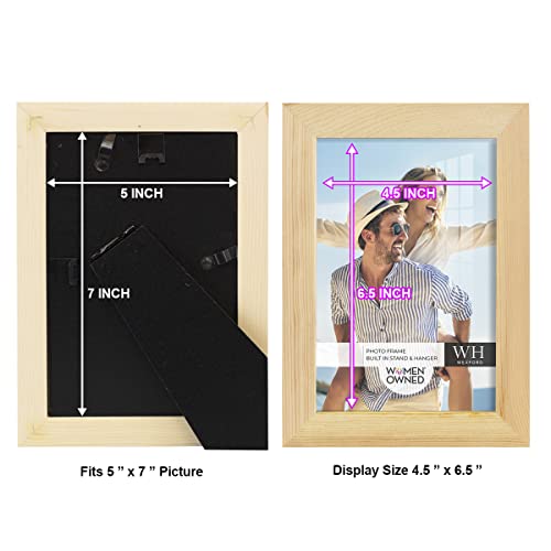 Renditions Gallery 5x7 inch Picture Frame Nature Wood Grain Frame, High-end Modern Style, Made of Solid Wood and High Definition Glass for Wall and Renditions Gallery