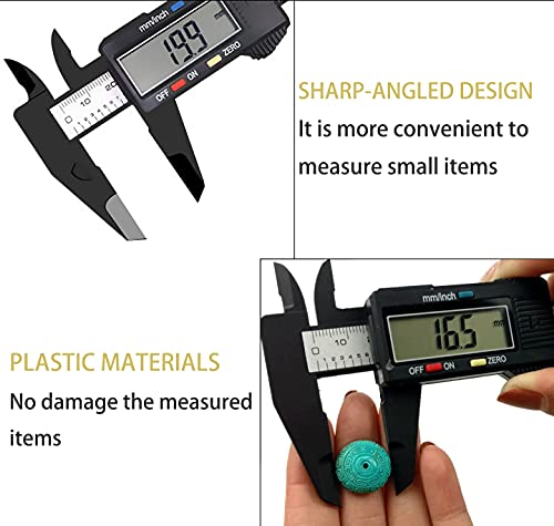 Digital Calipers,Electronic Digital Calipers,YKLSXKC LCD Screen displays 0-6"Caliper Measuring Tool,inch and Millimeter Conversion, Suitable for - WoodArtSupply