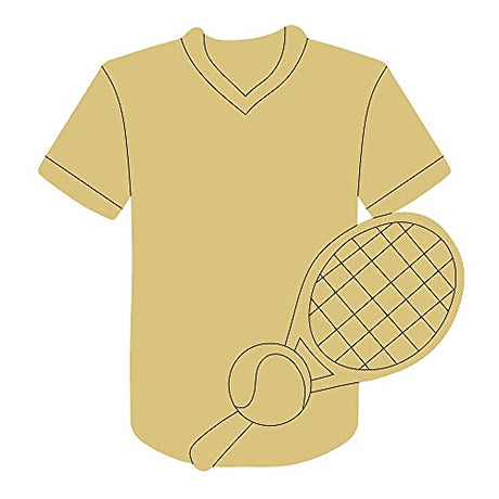 Jersey Design by Lines Cutout Unfinished Wood Sports Theme Sports Team Door Hanger Favorite Player MDF Shaped Canvas Style 5 Art 3 (24") Diverse Woodworking