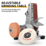 NuoDunco Mini Belt Sander - Electric Bench Grinder Sanding Machine, 7 Adjustable Table Top Grinder Polisher for DIY Woodworking, Metal Grinding, NuoDunco