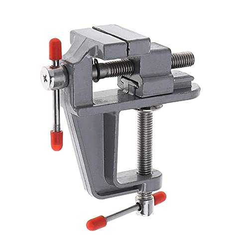 Foitech Bench Clamps,Mini Table Bench Vise Swivel Lock Clamp Craft Hobby Craft Repair Tool Adjustable Portable Work Bench Vise Tool Drill - WoodArtSupply