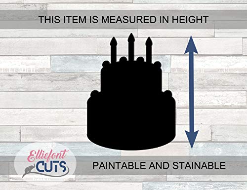 Birthday Cake Wood Cutouts for crafts, Laser Cut Wood Shapes 5mm thick Baltic Birch Wood, Multiple Sizes Available Elliefont Styles