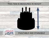 Birthday Cake Wood Cutouts for crafts, Laser Cut Wood Shapes 5mm thick Baltic Birch Wood, Multiple Sizes Available Elliefont Styles