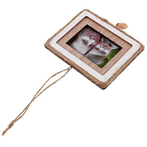 Toddmomy 5pcs wooden photo frame pendant hanging picture frame unfinished picture ornaments tiny house picture frame dollhouse picture frame wooden