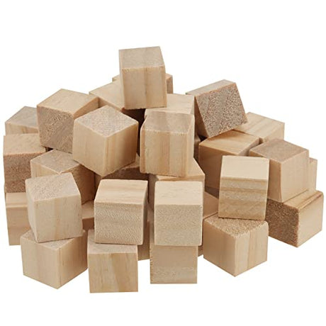 HOZEON 500 PCS 1/2 Inch Wooden Cubes, Natural Unfinished Wood Blocks, Small Wood Square Blocks for Crafts, Painting, Puzzle Making, Decorating, DIY HOZEON