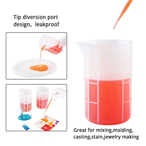 Gartful 700ml Extra Large Silicone Measuring Cups, Resin Mixing Cups for Epoxy, Jewelry Casting Molds, Acrylic Paint Pouring, Nonstick Reusable Craft Gartful