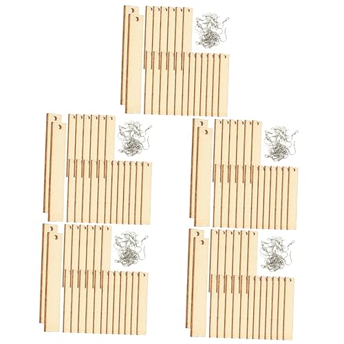 COHEALI 5 Sets Blank Wood Earrings Pendants Blank with Hole Wood Blanks Unfinished Earring Pendants Wood Earring Making kit Earring Making Supplies COHEALI