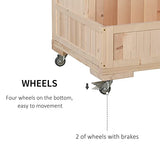 Outsunny 3-Tiers Raised Garden Bed with Trellis, 53" H Vertical Planter Box with Wheels & Back Storage Area, for Flowers, Vegetables, Herbs, Natural Outsunny