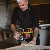 LOTKEY Tool Belt, 13 Pockets Tool Belts for Men Including Steel Hammer Loops Measuring Tape Holder Tool Pouch Adjustable Up to 41" for Woodworker, LOTKEY