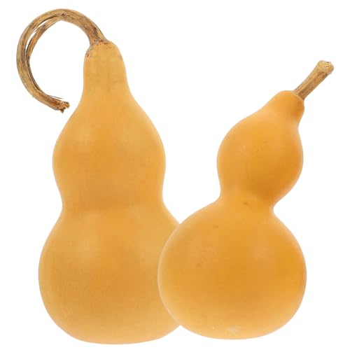 VOSAREA Natural Dried Gourds 2pcs Unfinished Wood Gourd Bottle DIY Painting Wood Peg Doll Dried Gourds for Crafts Arts Chinese Gourd Bottle Feng Shui VOSAREA