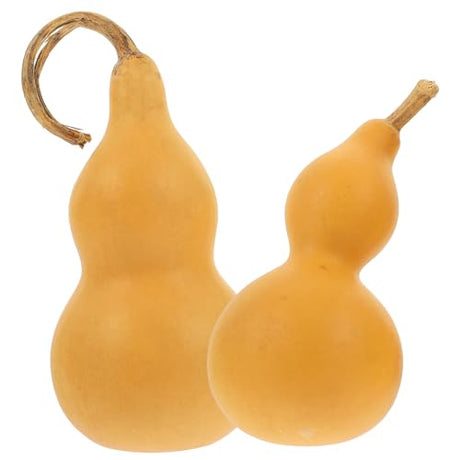 VOSAREA Natural Dried Gourds 2pcs Unfinished Wood Gourd Bottle DIY Painting Wood Peg Doll Dried Gourds for Crafts Arts Chinese Gourd Bottle Feng Shui VOSAREA