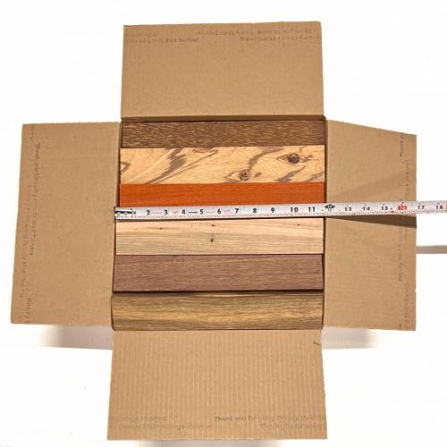 Exotic Wood Zone's Assorted Wood Cut-Offs Scrap Box of Mixed Exotic and Domestic Species | Wooden Scrap Craft Carving Scrolls Short Lumber Boards | - WoodArtSupply