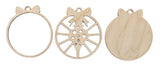Ornament Door Sign 3 Pieces Laser Cut Out Unfinished RND72 The Wood Shape Store