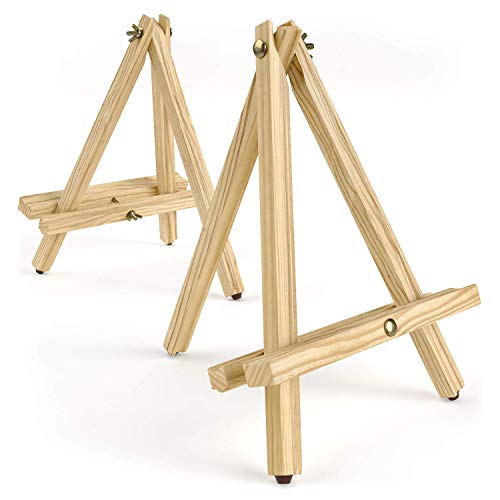 ARTEZA Tripod Easel, Pack of 6, 12 Inches, Natural Pine Wood Finish with Non-Slip Legs, Art Supplies for Displaying Small to Medium Canvases ARTEZA