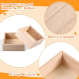 24 Pack Unfinished Wooden Box, 6 x 6 Inch Square Rustic Wooden Box Craft Storage Organizer Box for Storage, Art Collectibles, Home Decor, Desktop Yookeer