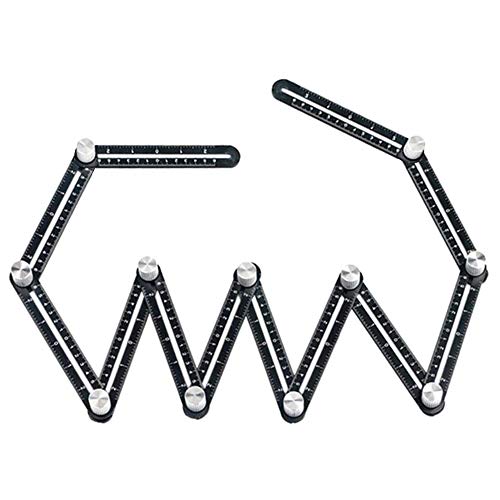 Multi Angle Measuring Ruler, 12-Sides Ruler Hole Locator Aluminum Alloy Universal Multi Angle Measuring Ruler Protractors, Adjustable Floor Tile Zeromall