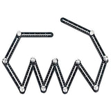 Multi Angle Measuring Ruler, 12-Sides Ruler Hole Locator Aluminum Alloy Universal Multi Angle Measuring Ruler Protractors, Adjustable Floor Tile Zeromall