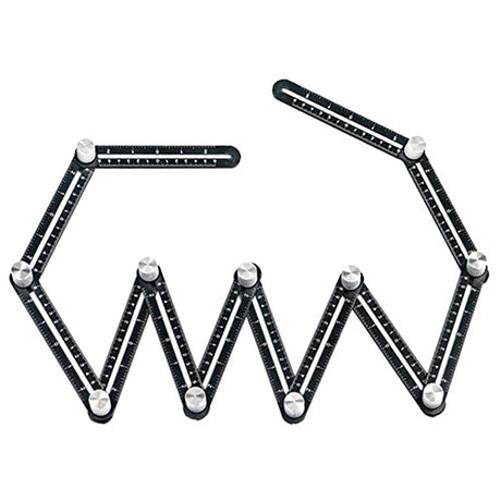 Multi Angle Measuring Ruler, 12-Sides Ruler Hole Locator Aluminum Alloy Universal Multi Angle Measuring Ruler Protractors, Adjustable Floor Tile Zeromall