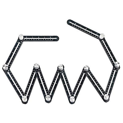 Multi Angle Measuring Ruler, 12-Sides Ruler Hole Locator Aluminum Alloy Universal Multi Angle Measuring Ruler Protractors, Adjustable Floor Tile