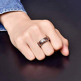 Vakki Abalone Shell Tungsten Rings for Men Women 8mm Hawaiian Wood Wedding Bands Size 14 Vakki