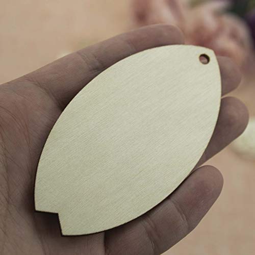 20pcs Surfboard Shape Unfinished Wood Cutouts DIY Crafts Blank Wooden Hanging Gift Tags Ornaments with Ropes for Summer Sea Beach Themed Party