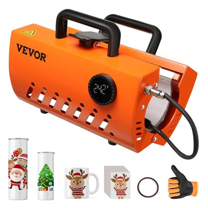 VEVOR Tumbler Heat Press Machine - Mug Press Machine for 20oz-30oz Straight Sublimation Blanks Skinny Tumbler, 11-16oz Mug Press with Sublimation