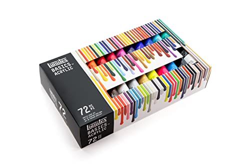 Liquitex BASICS Acrylic Paint Set, 72 x 22ml (0.74-oz) Tube Paint Set Liquitex
