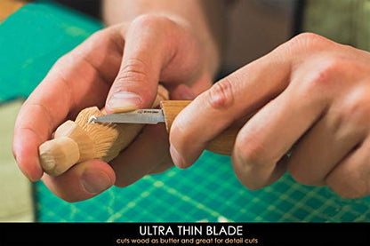 BeaverCraft Wood Carving Knife C15 1.5" Wood Whittling Knife for Details Wood Carving Knives - Chip Carving Knife Woodworking Wood Carving Tools for