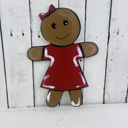 Gingerbread Girl Unfinished Cutout, Wooden Shape, Paintable DIY Craft