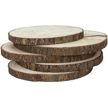 KARAVELLA (10) Pack 10-12 inches Large Wood Slices for Centerpieces - Wood Centerpieces for Tables, Rustic Wedding Centerpiece, Natural Wood Slabs