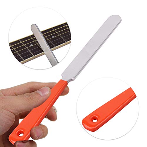 Vankcp 6Pcs Guitar Repair Tool Kit with Storage Bag, Including Guitar Fret Leveling Beam, Guitar Fret File, Fret Rocker, 2Pcs Fingerboard Guards for Vankcp